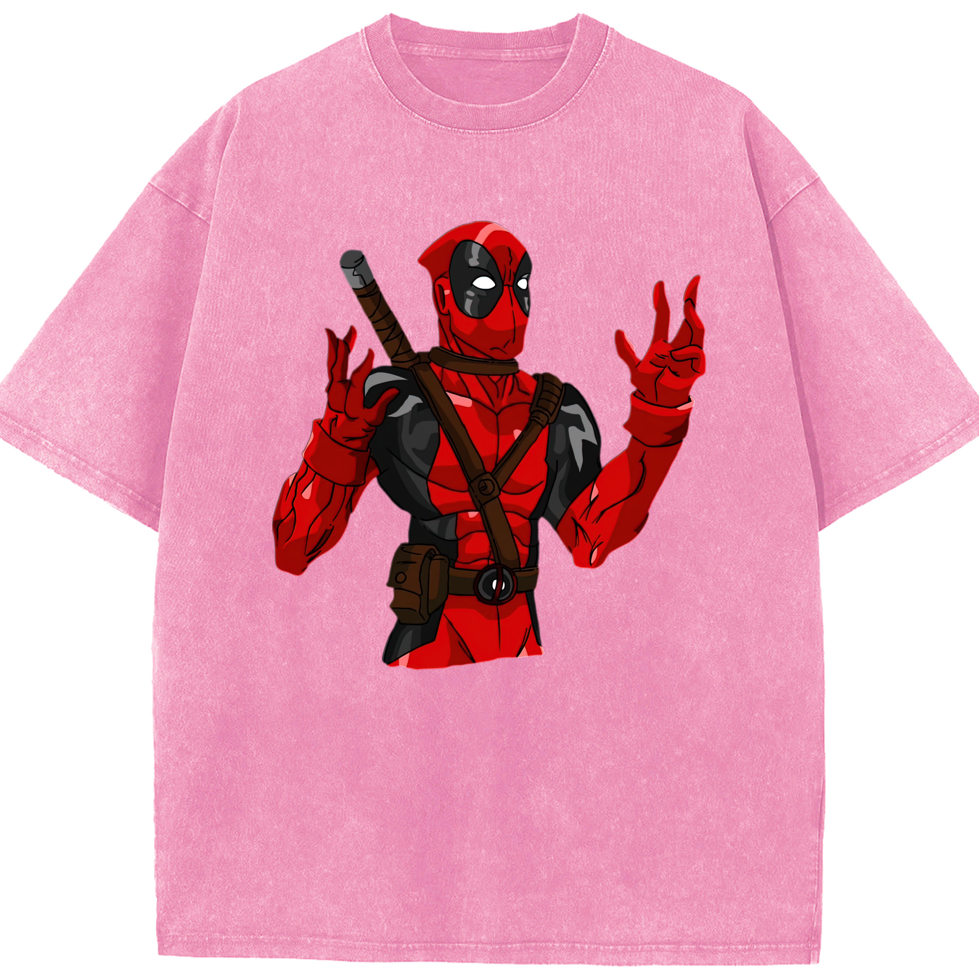 （画像用） Deadpool デッドプール 綿100% ヴィンテージ風 半袖Tシャツ（フロントプリント）